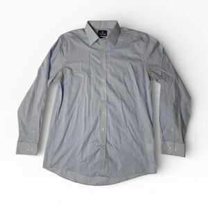 Stafford Men’s Easy Care Dress Shirt Blue Fitted 16.5 36/37 Long Sleeve